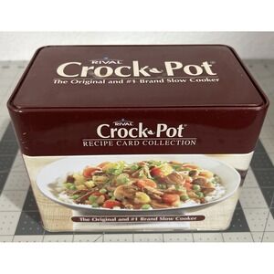 Rival Crock Pot Recipe Card Collection in Tin Box Never Used Include BLANK cards
